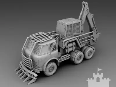 Truck with a manipulator 3D print model