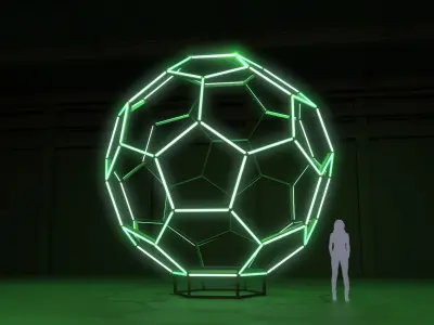 Neon Soccer Ball 3D model