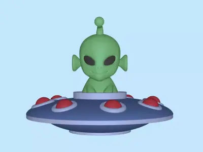 A cute UFO Alien to decorate and play 3D print model