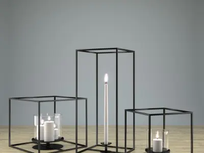Cube Candle Holder Set 3D model