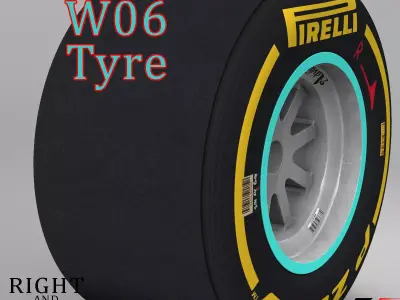 W06 Soft rear tyre Low-poly 3D model