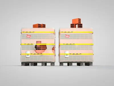 brick stack - 9 holes 3D model