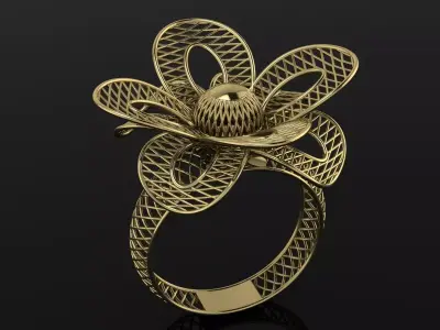 Ultra Vision Ring Gold Jewelry 3D print model buy