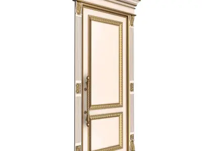 Carved Door Classic 01602 White Low-poly 3D model