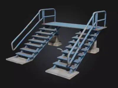 Industrial Staircase Structure  Functional Strength in 3D 3D model