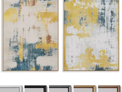 Abstract Painting Frame set 028 3D model
