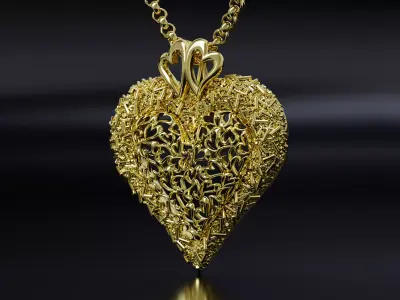 Sprinkled with Love - Heart Pendant 3D print model