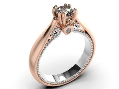 Diamond jewelry ring 3D print model