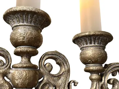 Bronze Tabletop Antique Metal Classic Candlestick Candle Holder 3D model