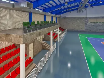 Realistic Sport Hall Complex  3D model