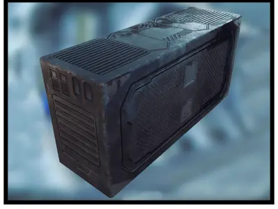 Sci-Fi Box Low Polygon Game Ready Low-poly 3D model