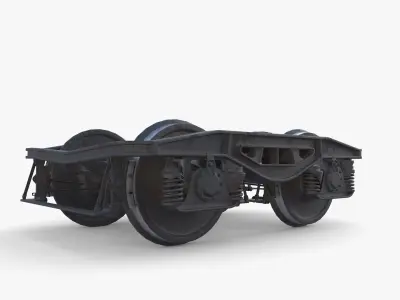 Train car bogie v2 3D model