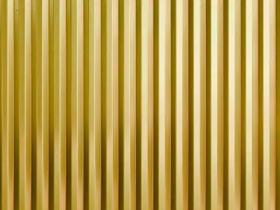 Shiny Golden Corrugated Metal Texture PBR Seamless Texture