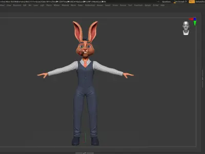 Rabbit Boss Basemesh - Character Design in ZBrush 3D model