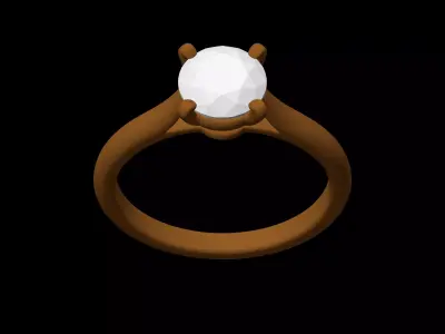 1895 - SOLITAIRE RING 3D print model