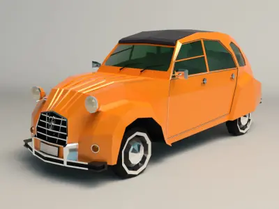 Low Poly City Car 04 Low-poly 3D model