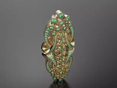 Brooch with diamonds 3D print model