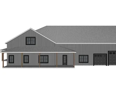 Barndominium House 078 -Archimple LLC Low-poly 3D model