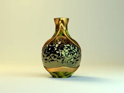 Low Poly Decorative Vase with Lamp Functionality 4k maps Low-poly 3D model