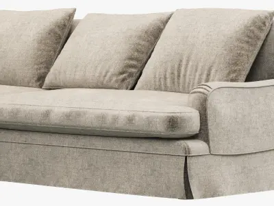 Restoration Hardware Belgian Classic Roll Arm U-Sofa Sectional 3D model