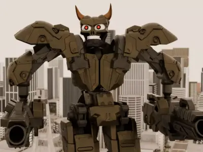 Walejaw Mecha Robot Character Animations Free 3D model