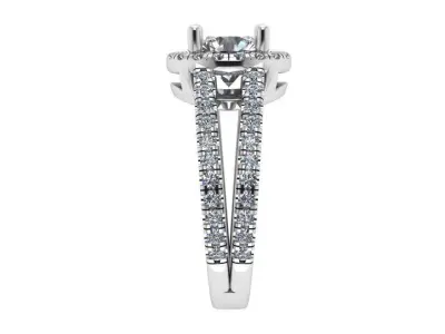 Round Halo Split Shank Ring 4046 3D print model