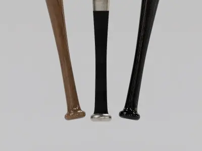 Baseball Bat Collection Low-poly 3D model