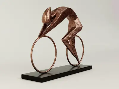Stylized Cyclist Trophy Sculpture 3D model