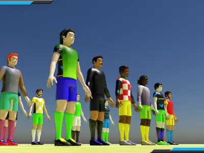 Stylized Football-Soccer Player Low-Poly Base Character Low-poly 3D model