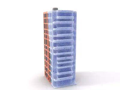 Modern Orange Skyscraper model pack Low-poly 3D model