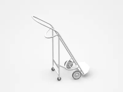 Incline Tool Cart On Wheels 3D model