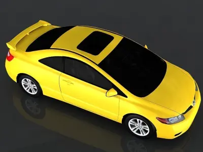 Honda Civic SI Coupe Low-poly 3D model