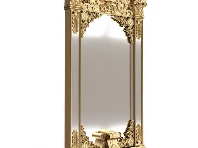 Carved Classic Mirror 02 Low-poly 3D model