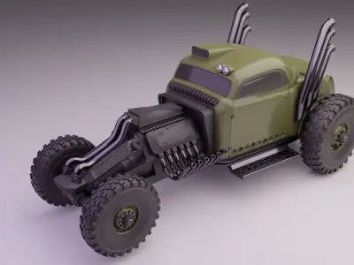 Futuristic car 009 3D print model