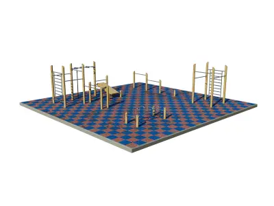 Sports training ground in eco style 01 3D model