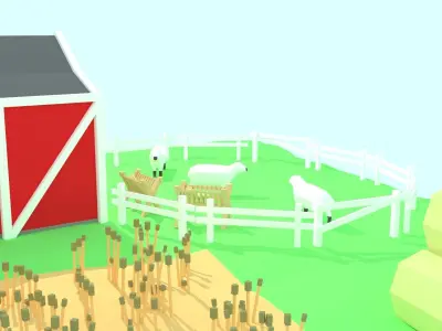 low poly farm by RICHARD HIND Free low-poly 3D model