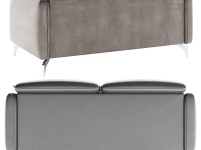 Muebles Sofa leather twoseater black and brown 3D model