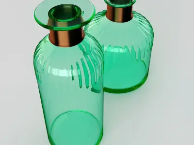 nkuku chara glass bottles 3D model