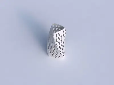 Vase twist triangle with checker grid lattice 2 3D print model