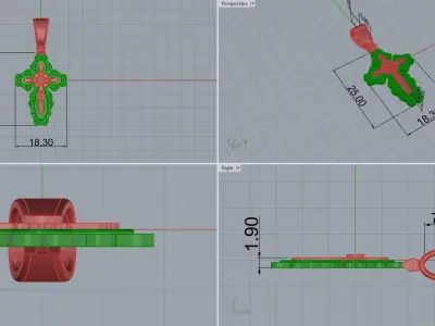 Cross Pendant 15329 3D print model