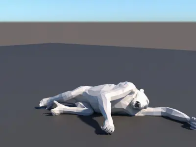 Lowpoly monkey gorilla with animation with Max binding 3D model