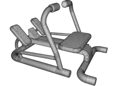 Elegant Gym Rowing Machine Low-poly 3D model