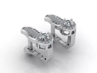 Women Earrings 3DM STL Womens Earring Renders 3D print models   3D print model 4