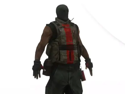 Modern US Soldier Realistic Military 3D Model Low-poly 3D model