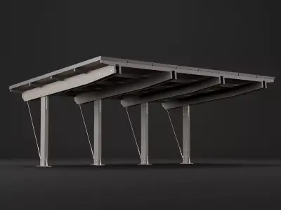 Woden carport 4 3D model