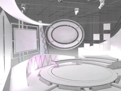 Virtual TV Studio Talkshow 1 3D model