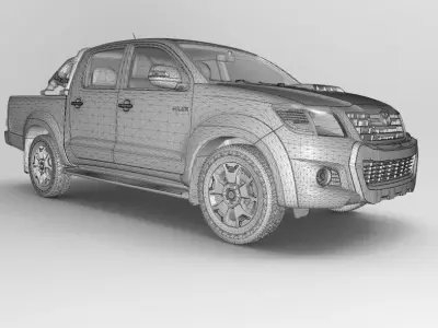 Toyota Hilux 2015 interior 3D model