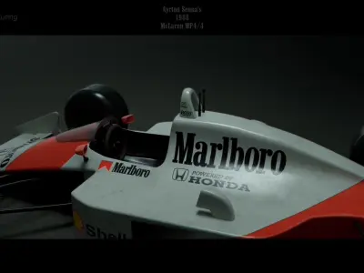 Ayrton Senna 1988 McLaren Mp4 4 Low-poly 3D model
