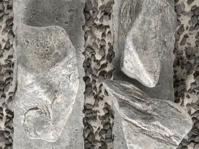 Slab tile gravel monument n1 3D model