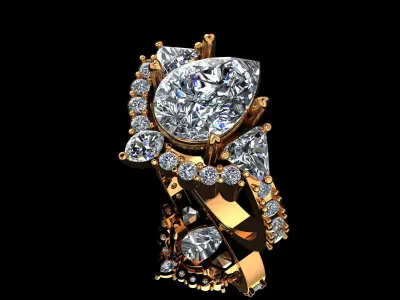 G1017 Aurora Crown Ring 3gm 3D print model